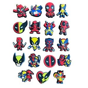 19 Piece Deadpool Wolverine Shoe Charms